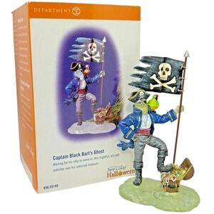 Department 56 CAPTAIN BLACK BART'S GHOST Snow Village Halloween Pirate 55149 Box